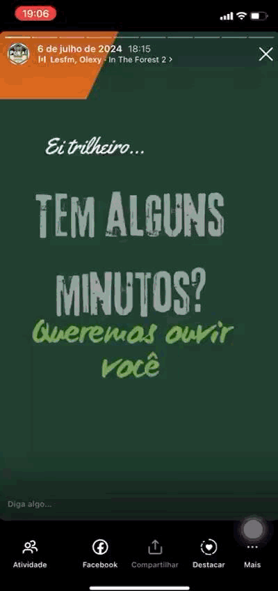 Enquete no Instagram